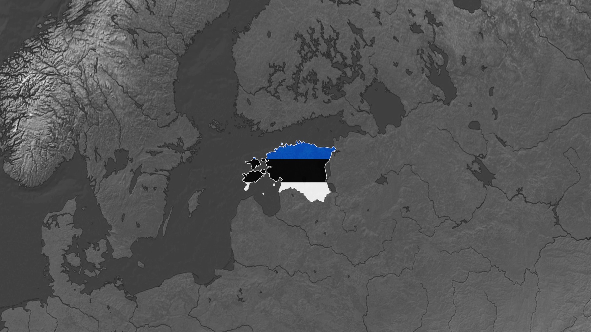 World Map with Estonia Flag Overlay